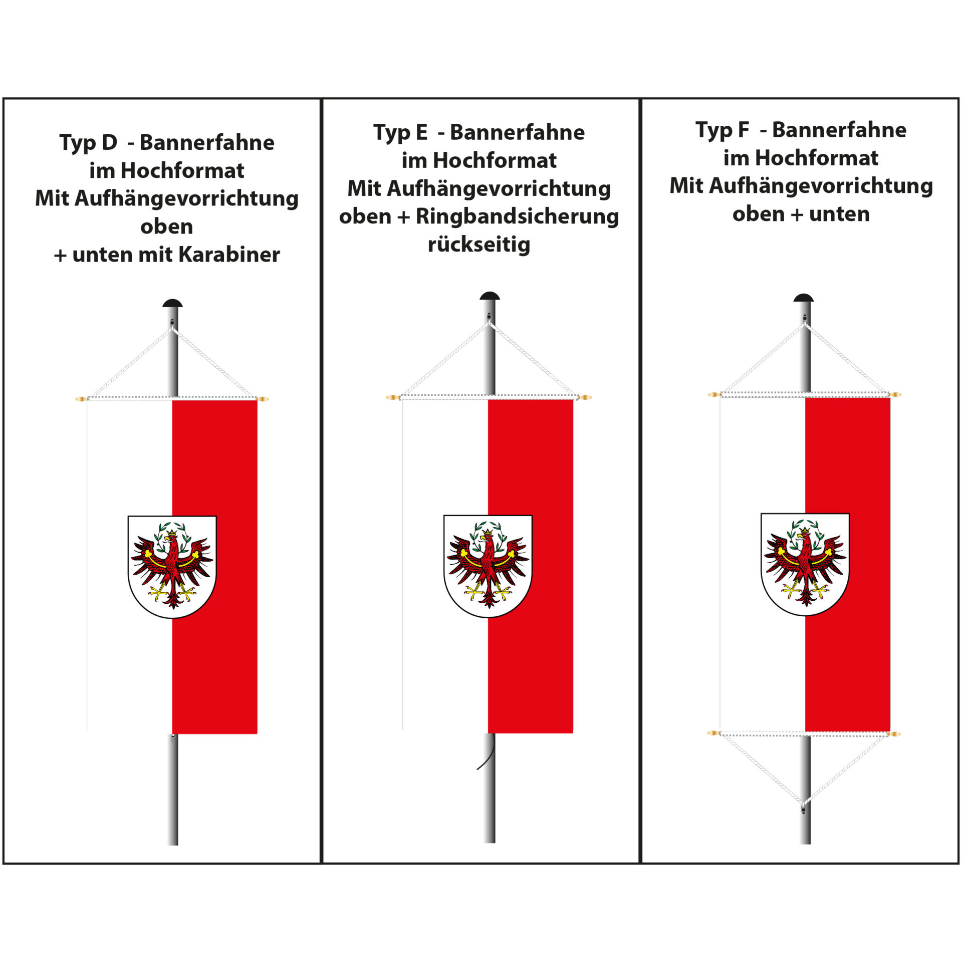 Fahne Flagge Tirol 30x45 cm mit Schaft 